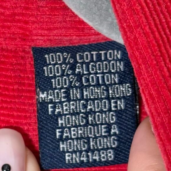 Daniel Cremieux 100% Cotton Red Dress Velvet Shirt Size XL - Picture 8 of 8